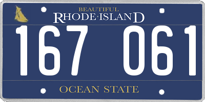 RI license plate 167061