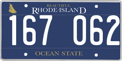 RI license plate 167062