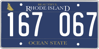 RI license plate 167067