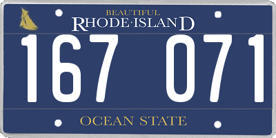 RI license plate 167071