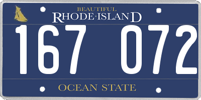 RI license plate 167072