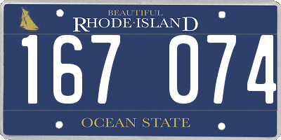 RI license plate 167074