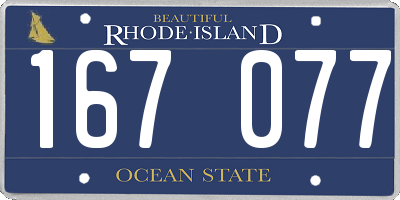 RI license plate 167077
