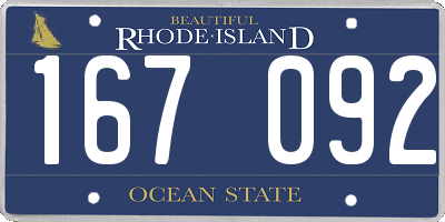 RI license plate 167092
