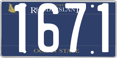 RI license plate 1671