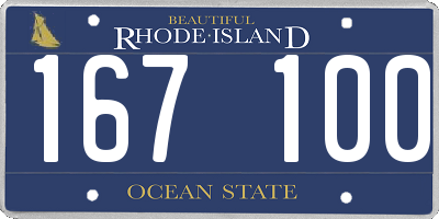 RI license plate 167100