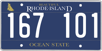 RI license plate 167101