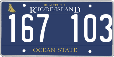 RI license plate 167103