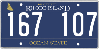 RI license plate 167107