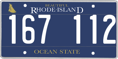 RI license plate 167112