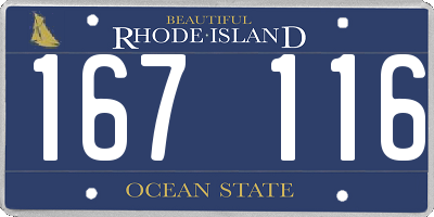 RI license plate 167116
