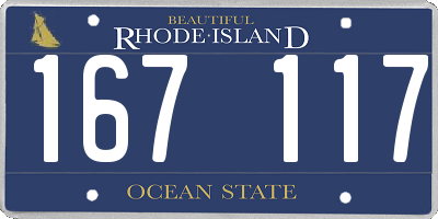 RI license plate 167117