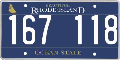 RI license plate 167118