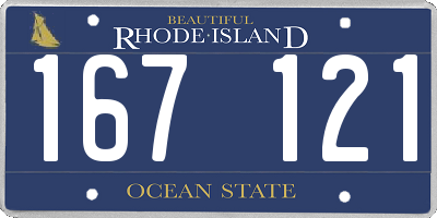 RI license plate 167121