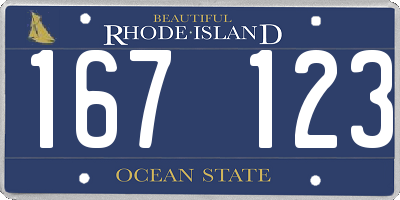 RI license plate 167123
