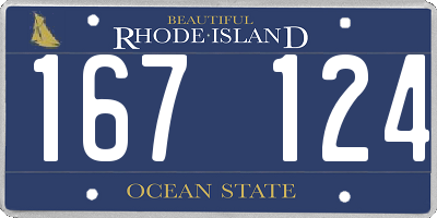 RI license plate 167124