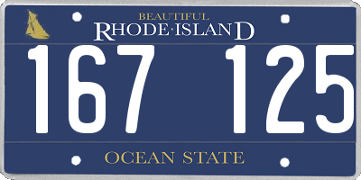 RI license plate 167125