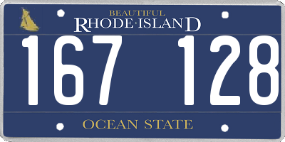RI license plate 167128