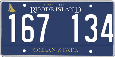 RI license plate 167134