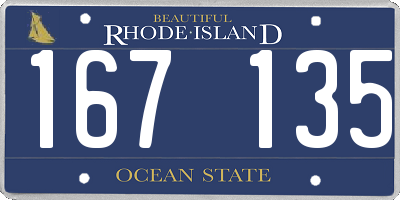 RI license plate 167135