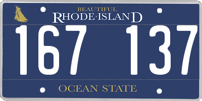 RI license plate 167137