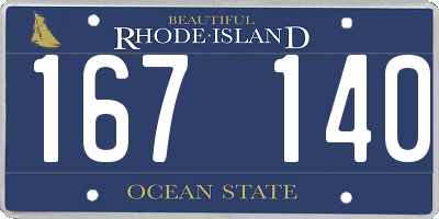 RI license plate 167140