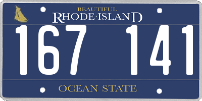 RI license plate 167141