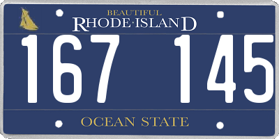 RI license plate 167145