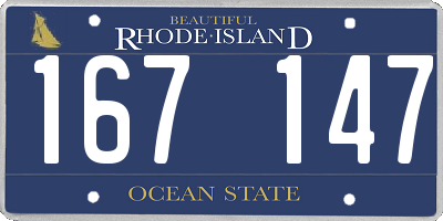 RI license plate 167147