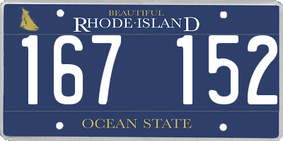 RI license plate 167152