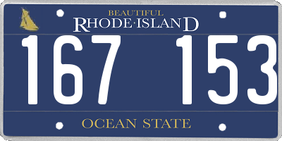 RI license plate 167153