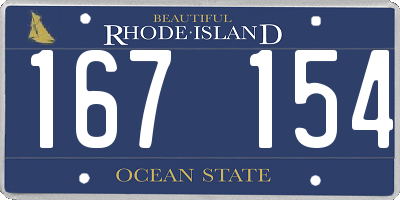 RI license plate 167154