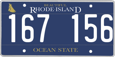 RI license plate 167156