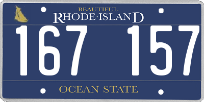 RI license plate 167157