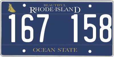 RI license plate 167158