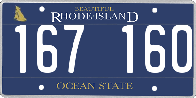 RI license plate 167160