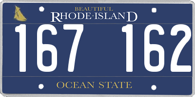 RI license plate 167162
