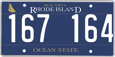 RI license plate 167164