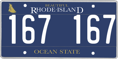 RI license plate 167167