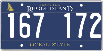 RI license plate 167172
