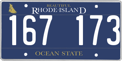 RI license plate 167173