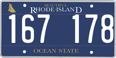 RI license plate 167178