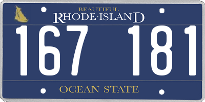 RI license plate 167181