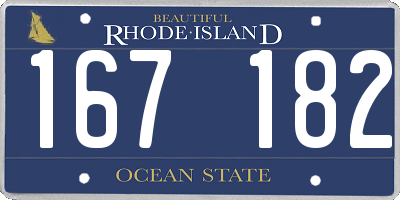 RI license plate 167182