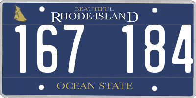 RI license plate 167184