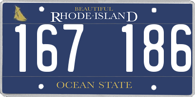 RI license plate 167186