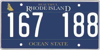 RI license plate 167188