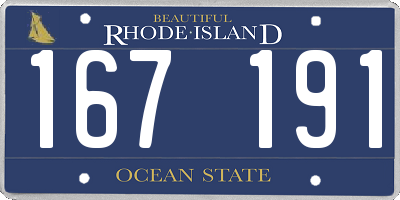 RI license plate 167191