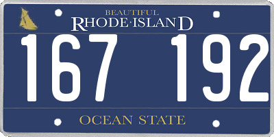RI license plate 167192