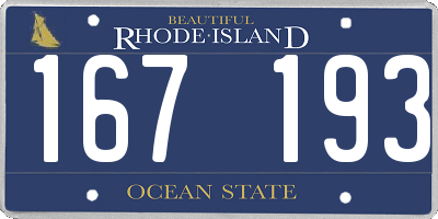 RI license plate 167193